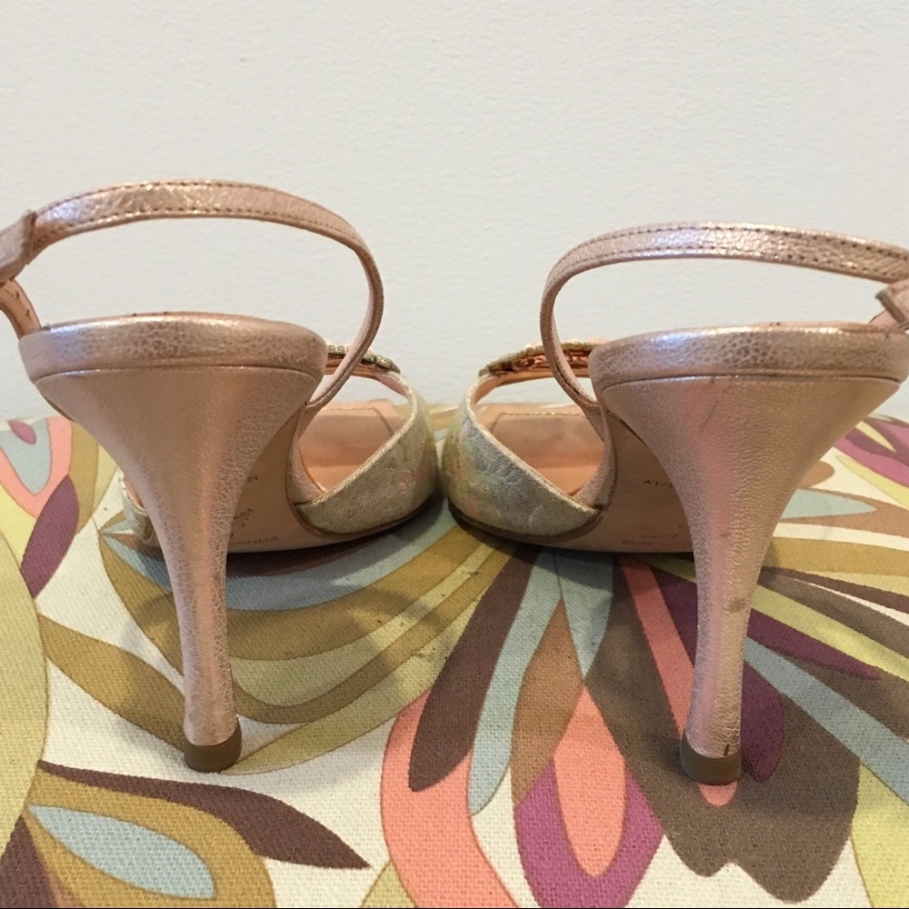 RENE CAOVILLA OPEN TOE SLING BACK SHOES SIZE 37.5 - Picture 6 of 8
